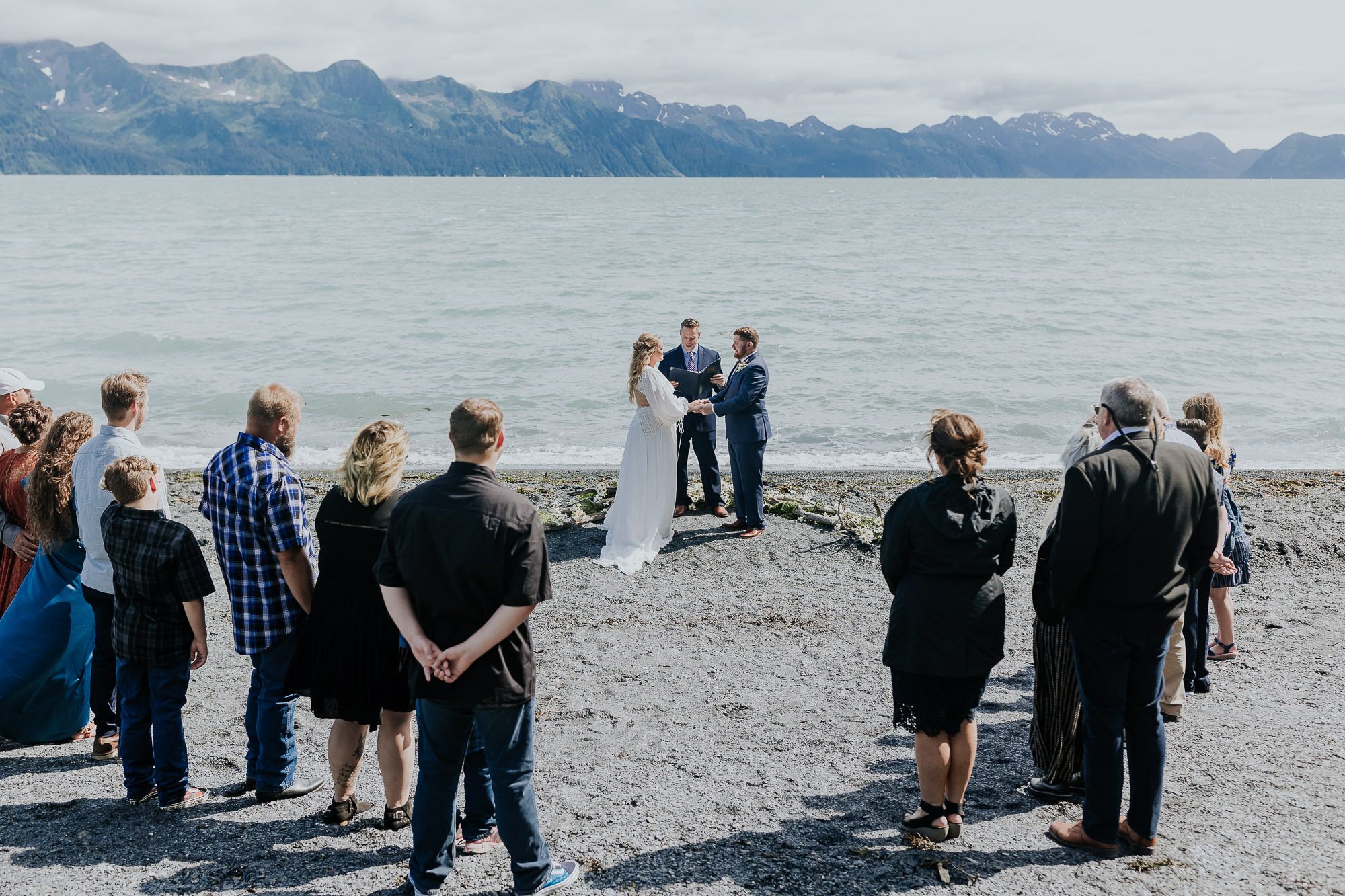 cabin elopement in seward alaska wedding