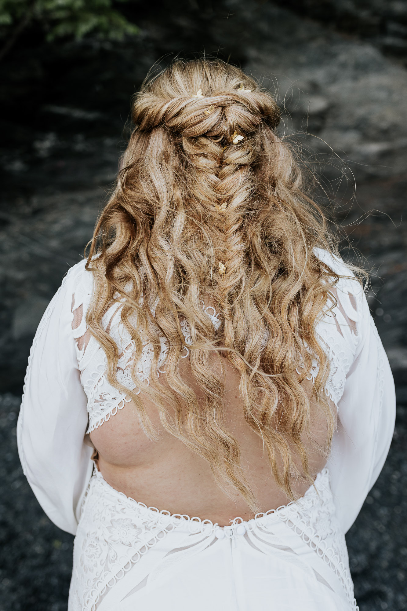 fishtail braid wedding hair alaska